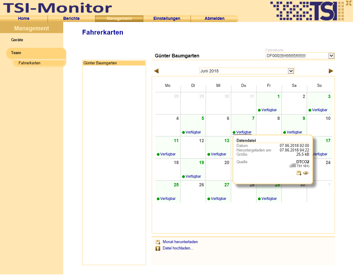 In der Monatsübersicht alle Daten auf einen Blick